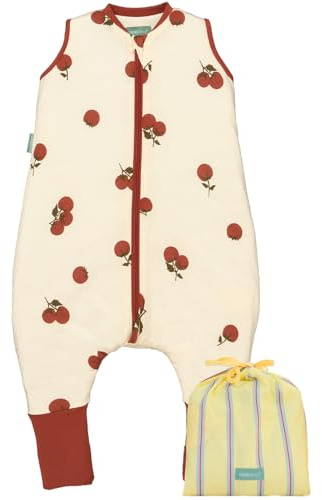 molis&co - Baby Schlafsack mit Füßen und Socke -Ideal für Frühling und Herbst - Babyschlafsack mit Beinen 1 tog - 100% Baumwolle (Oeko-TEX 100), Premium Qualität - Tomatoes (70 cm)