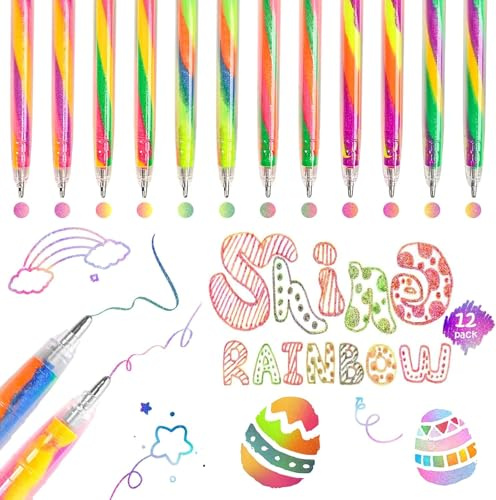 Mitgebsel Kindergeburtstag, 12 Regenbogen-Leuchtstift, Schultüte Füllung | Geschenke zur Einschulung, Einschulung Mädchen, Schulanfang Mädchen Geschenke 3-12 Jahre, Bastelset Kinder ab 6 Jahre