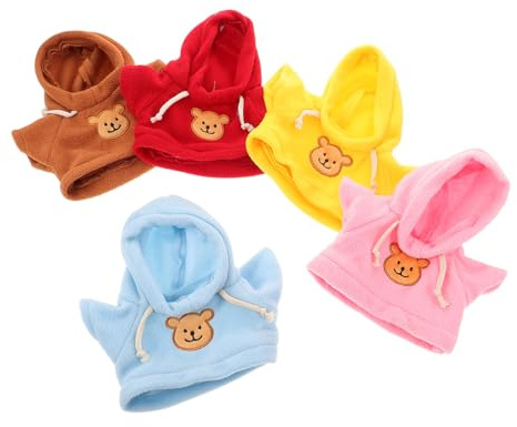 5 Stück Bärenpuppenkleidung aus Gewebe für 14-18 Zoll | Bärenpuppen Shirts, Selbstgemacht Kleidung für Plüschtiere, Kuscheltier Kleidung