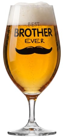 KROSNO Verre à Bière 1 pièce, 400 ml, pour Frère, Celebration Moments | Verre tulipe à pied pour bières artisanales, IPA, lagers, Cristal sans plomb, Compatibles lave-vaisselle, Idée cadeau, merci