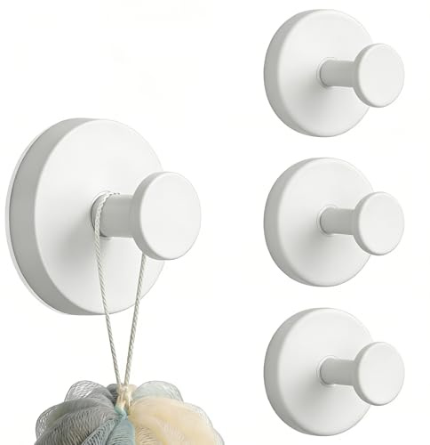 YUNISS Gancio a Ventosa, 4 Pezzi, Portasciugamani Con Ventosa, Riutilizzabili, Ganci da Bagno in Acciaio Inossidabile Con Ventose, per Cucina, Bagno, Finestra Iiscia, Vetro (Bianco)