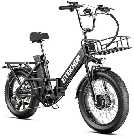 DESHENG D20PRO Adult Electric Bicycle is Equipped with Single and dual 36V 20A/42.4Ah Removable Batteries, 20 x 3.0 Inch Wide Tires, and Hydraulic Brakes
