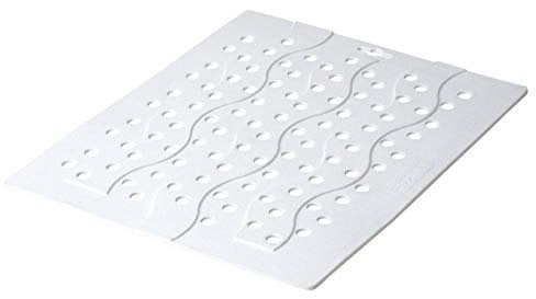 CURVER Tapis d'Evier de Cuisine- Protection contre les rayures - Fond d'évier - Antiglisse - 31,5 x 26 x 0,5 cm - Blanc