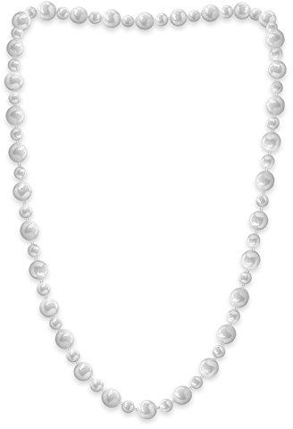 Soul-Cats Lange Perlenkette Weiß 138 cm – Schimmernd & Elegant – Vintage Look – Kunststoffperlen – Kostüm Schmuck Damen – 20er Jahre Charleston Stil – Knoten oder doppelt tragbar