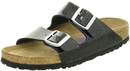 BIRKENSTOCK Classic 57633 Arizona Birko-Flor Softfootbed, Damen Pantoletten, Schwarz (Magic Galaxy Black), 36 EU (3.5 UK)