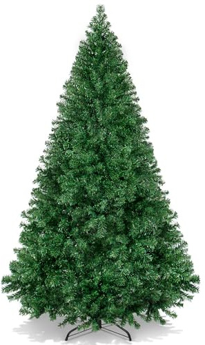 Best Choice Products Artificial Christmas Tree, 6ft Premium Unlit Hinged Design, Dense Branches Realistic Holiday Décor w/Easy Assembly, Base