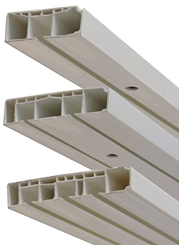 Garduna # 720cm /1-läufig # (4x180cm mit Verbinder) Kunststoff Gardinenschiene Vorhangschiene, (1-/ 2-/ 3-läufig, Kunststoff, weiss)