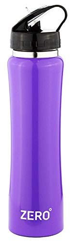 Zero Degree Edelstahl-Wasserflasche mit Strohhalm und auslaufsicherem Deckel, vakuumisolierte doppelwandige Sportflasche hält Getränke 24 Stunden kalt – 530 ml, Rosa