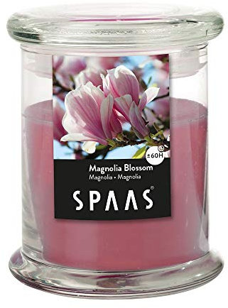 Spaas Scented Candle in Household Jar, 60 Hours, Magnolia Blossom