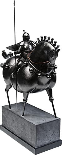 Kare Design Deko Figur Black Knight, Schwarz, Ritter, Handgefertigt, Accessoires, Dekoration, Deko Skulptur, Deko für Regale und Sideboards, Wohnzimmer, 70x54x20 cm (H/B/T)