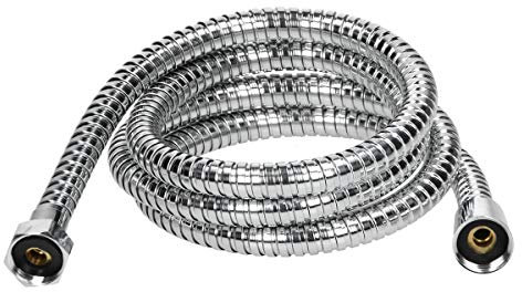 ECD Germany Flexibler Brauseschlauch 150 cm - 1/2 Zoll - aus Edelstahl - Silber - Dichtungen enthalten - Duschschlauch Flexschlauch Bade Dusch Schlauch