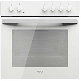 Teka HBE 490 ME - Horno Polivalente Convencional de 60 cm, Con 3 Funciones de Cocinado, Puerta 2 Cristales, Bandeja Profunda Esmaltada, Mandos Fronales, Color Cristal Blanco