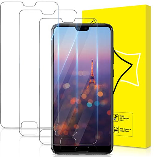 GiiYoon 3 Stück Schutzfolie für Huawei P20 pro, HD Displayschutzfolie, 9H Härte, Anti-Kratzen, Anti-Bläschen