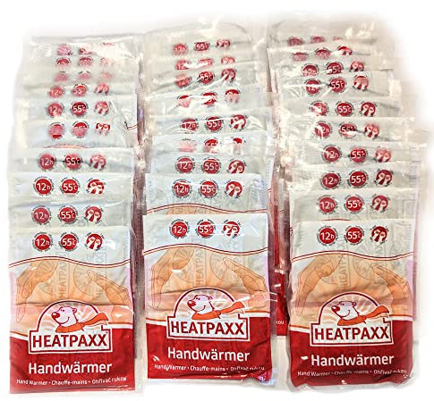 HeatPaxx Handwärmer – 30 Paar – Luftaktivierte Einweg-Wärmepads für Outdoor, Wintersport & Alltag – Bis zu 12 Stunden Wärme