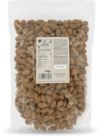 KoRo - Skinny Dipped Mandeln in dunkler Schokolade mit Zimt - hauchdünner Schoko-Zimt-Mantel - Knackiger Snack - Hoher Ballaststoffgehalt