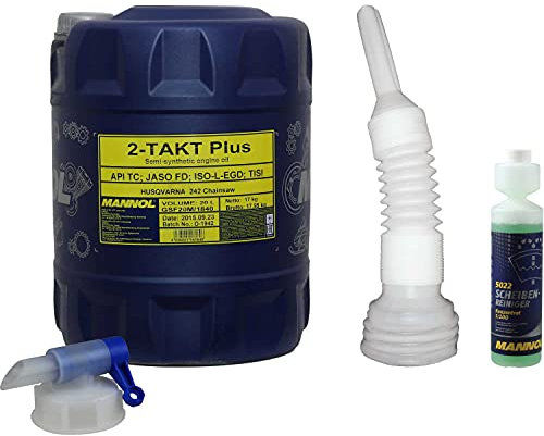 QR-Parts Set 20 Liter 85469395 MN7204-20 5022 DIN61 CT4503 MANNOL Scheibenreiniger Konzentrant 1:100 250ml 2-Takt Plus API TC Motorradöl Auslaufhahn
