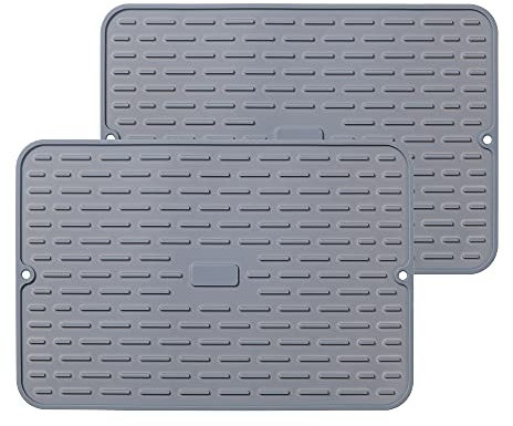 To encounter Silicone Dish Drying Mat -Small 15 x 10 - Set of 2 Flexible Rubber Drying Mat, Heat Resistant Silicone Trivet, Counter Top Mat, Dish Draining Mat, Sink Mat