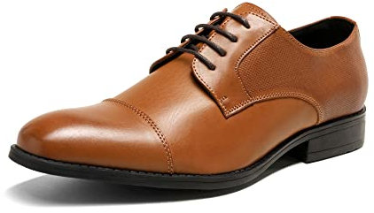 Bruno Marc Zapatos de Cordones Punta de Cap-Toe Zapatillas de Vestir Oxfords Clásico Formales Derby para Hombre,Size 43,Marrón,SBOX222M