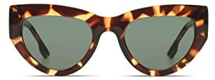 KOMONO Kim Havana Unisex Cat-eye Tritan-Sonnenbrille für Damen und Herren mit UV-Schutz und kratzfesten Gläsern
