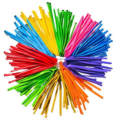 Long Modeling Balloons Multicolor 260Q Latex Twisting for Clown Animal Making - Kids Birthday Party Wedding Decoration Magic Pack of 200