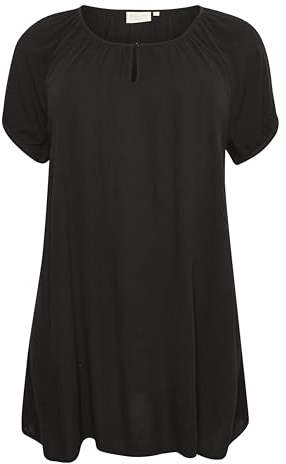 Kaffe Curve Plus-Size-Damen-Tunic Shorts, Rundhalsausschnitt, entspannte Passform