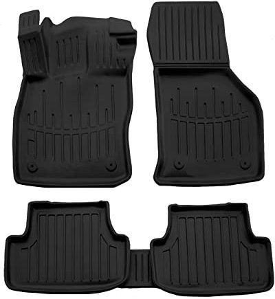 J&J AUTOMOTIVE | 3D TPE Gummifußmatten Gummimatten Passend Für Golf 8 ab 2020, Schwarz, Anti-Rutsch, Abwaschbar, Allwetter, Hohes Rand, 5-TLG