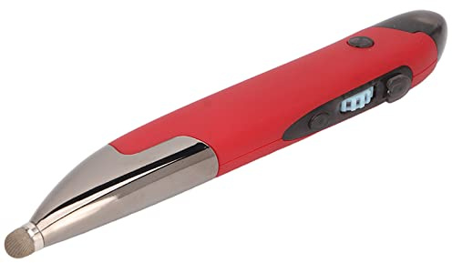 ASHATA Souris Stylo de Poche Rechargeable, Souris Stylo de Poche Optique à Entrée Vocale sans Fil, Distance sans Fil 2,4 G 33 Pieds 1600 DPI USB Stylo Souris pour PC Portable Tablette (Rouge)
