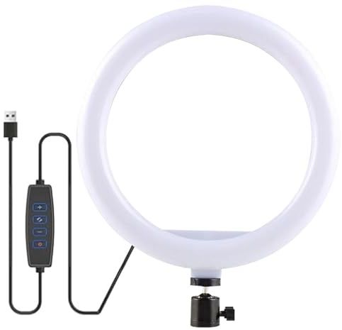 Nayubo Selfie-Ringlicht mit 3 Lichtmodi und 10 Helligkeitsstufen, USB-betriebenes Mini-LED-Fülllicht für YouTube/Tik Tok/Telefon/Live-Stream/Make-up-Shooting/Zoom-Meetings