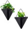 Planteur mural en céramique, 2pcs 6 pouces géométriques en métal en céramique mural en céramique, pots de fleurs hydroponiques suspendus muraux, décoration d'art de style moderne pour succulent, cact