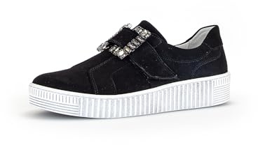Gabor Damen Low-Top Sneaker, Frauen Halbschuhe,Wechselfußbett,Best Fitting,schnürschuhe,schnürer,Sportschuhe,schwarz(Altsilber),37 EU / 4 UK