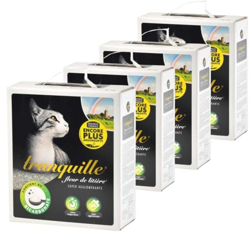 Tranquille - Mineralisches Katzenstreu mit Blumenstreu 4,5 l – 4 Stück