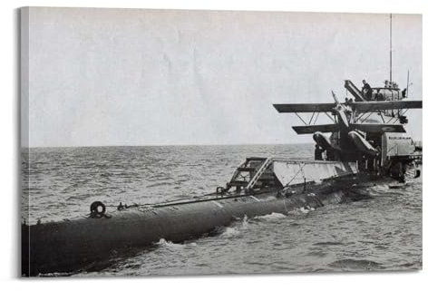 GLJXFP Vintage-Poster mit Kriegsschiff, das U-Boot M-2, dekoratives Gemälde, Leinwand, Wandposter und Kunstdruck, moderne Familienschlafzimmer-Dekoration, Poster, 20 x 30 cm