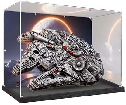 TRUSTFAR Acryl Staubdichte Vitrine Entworfen für Lego Star Wars Ultimate Millennium Falcon 75192 Bausteinmodell, Schaukasten Kompatibel mit Lego 75192.(Kein Modell) (Background2)
