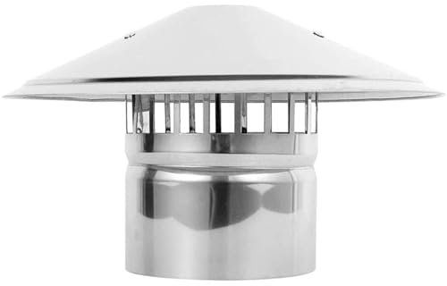 HACSYP Chimney Cap Round - Kitchen Stainless Steel Chimney Protector Cap, Vent Roof Chimney Pipe Bird Cage Guard,for All Weather(75mm/3Inch)