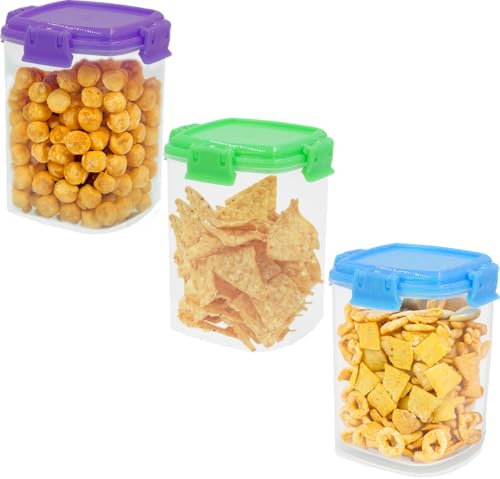 Clear Clip Lock Tubs 135ml Pack of 3 - Plastic Food Containers with Lids, Small Snack Boxes, Freezer Storage, Click Lock Food - Ideal for Lunch, Breakfast, Travel, Office, Yoghurts, Yogurt, Fruits