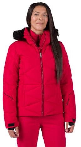 Rossignol Staci Pearly Jacket - Isolierte Skijacke - wasserdichte Schneejacken für Damen, rubinrot, L