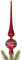 Puntale, cima dell'albero di Natale opaco 35 cm (Rosso)