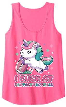 I Suck at Fantasy Ballon de football licorne pour homme Rose Débardeur