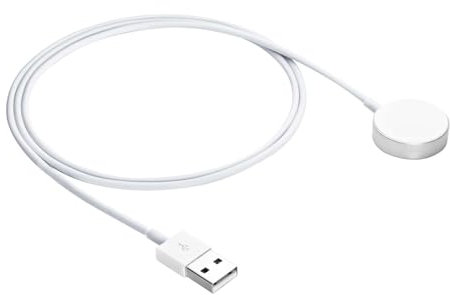 AKYGA AK-SW-44 - Cavo di ricarica USB compatibile con Apple Watch Ultra 2 / Serie 9/8/7/6/5/4/3/2/1 in alluminio, 1 m, colore: Bianco