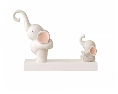 SLOKFV5 Elefant, dekoratives Weinregal, doppelter Elefant, Weinflaschenhalter, Kunstharz, Arbeitsplatte, Figur, Weinständer für Küche, Wohnzimmer, Restaurant
