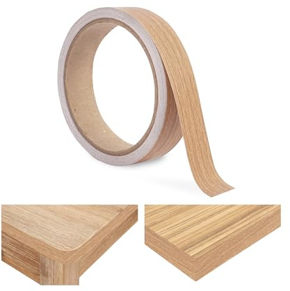30mm Edging Tape, 10m Self-Adhesive Veneer Edge Banding Strip, Wood Repair Trim Roll, Pre Glued Edge Banding for Furniture, Worktops, Cabinets, Desks, No Iron Needed, Wood
