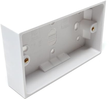 2-Gang-Aufputzdose – weiße Unterputzdose 147 mm x 86 mm x 32 mm, langlebige Elektro- und Netzwerk-Frontplatten-Montagebox (1)