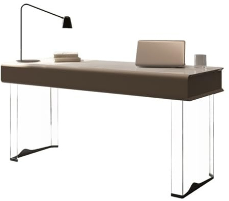 ZENGXJYCQINGJIANG Gaming Desk Contemporary Writing Desk Worktation with Drawers, Rock Slab Top and Acrylic Legs, Modern Home Office Table(XL)