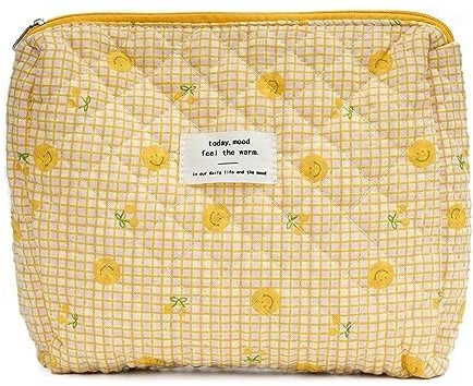 Kosmetiktaschen for Damen, Make-up-Tasche, große Kapazität, Geldbörse, Reise-Kulturbeutel, Aufbewahrungstasche mit Reißverschluss, Organizer for Geschenke(Smiley Face)