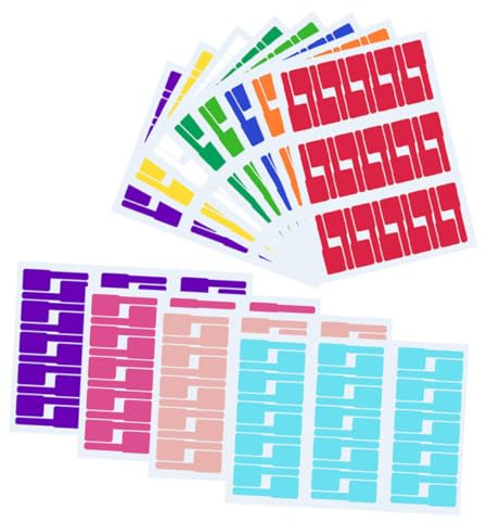 Toddmomy 12 Blatt Selbstklebende Kabelbeschriftungsetiketten Flexible Verschleißfeste Netzwerkkabel Elektronik kabelmarkierer Bedruckbar Robust für Büro und Zuhause