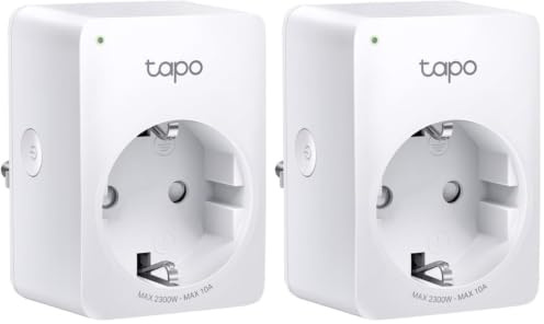 Tapo Matter Prise Connectée WiFi, Prise Intelligente Compatible avec Alexa, Google Home et SmartThings, 10A Type F, Contrôler Le radiateur, la cafetière, la Lampe à Distance, Tapo P100M (Lot de 2)