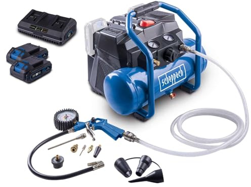 Compressore a batteria con kit di avviamento da 2Ah + batteria da 2Ah C-ACT160/6-X - Set 2.5 - SCHEPPACH