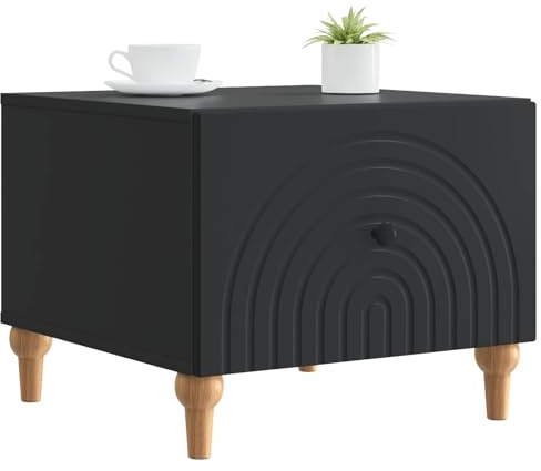 vidaXL Couchtisch mit Schubladen Schwarz 49 x 50 x 40 cm Holzwerkstoff, Vintage rechteckiger Couchtisch, praktische Aufbewahrung, Holzdesign, Mittelpunkt im Wohnzimmer