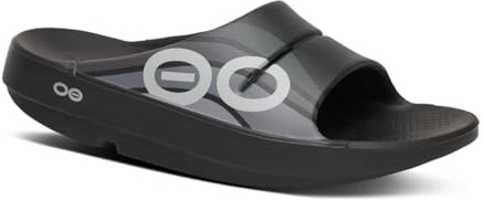 OOFOS - Unisex OOahh Sport – Post Run Recovery Slide Sandale (Black Wave, US Herrengröße 10/Damengröße 12)