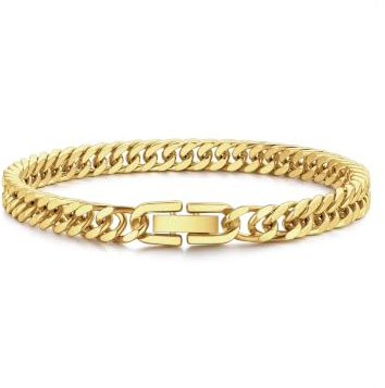 Bandmax Herren Armband Edelstahl Panzerarmband 6/8/12/17mm Massiv Kubanische Gliederarmband 19/21/23cm Schwere Panzerkette Armkette mit Faltverschluss Männer Armreif Schmuck für Geburtstag Vatertag